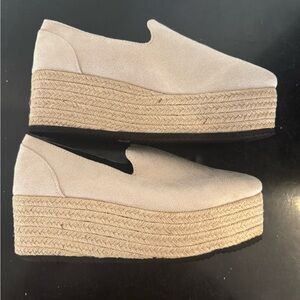 Women's Cream Platform Espadrilles